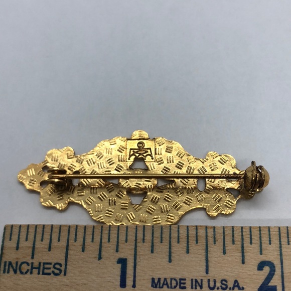 VTG 80s Brooch Cloisonné Enamel Statement Pin - Picture 3 of 4